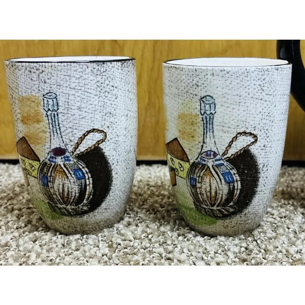 Vintage Capri Royal Sealy Wine Cheese Pitcher Two cups 50-60’s MCM Japan